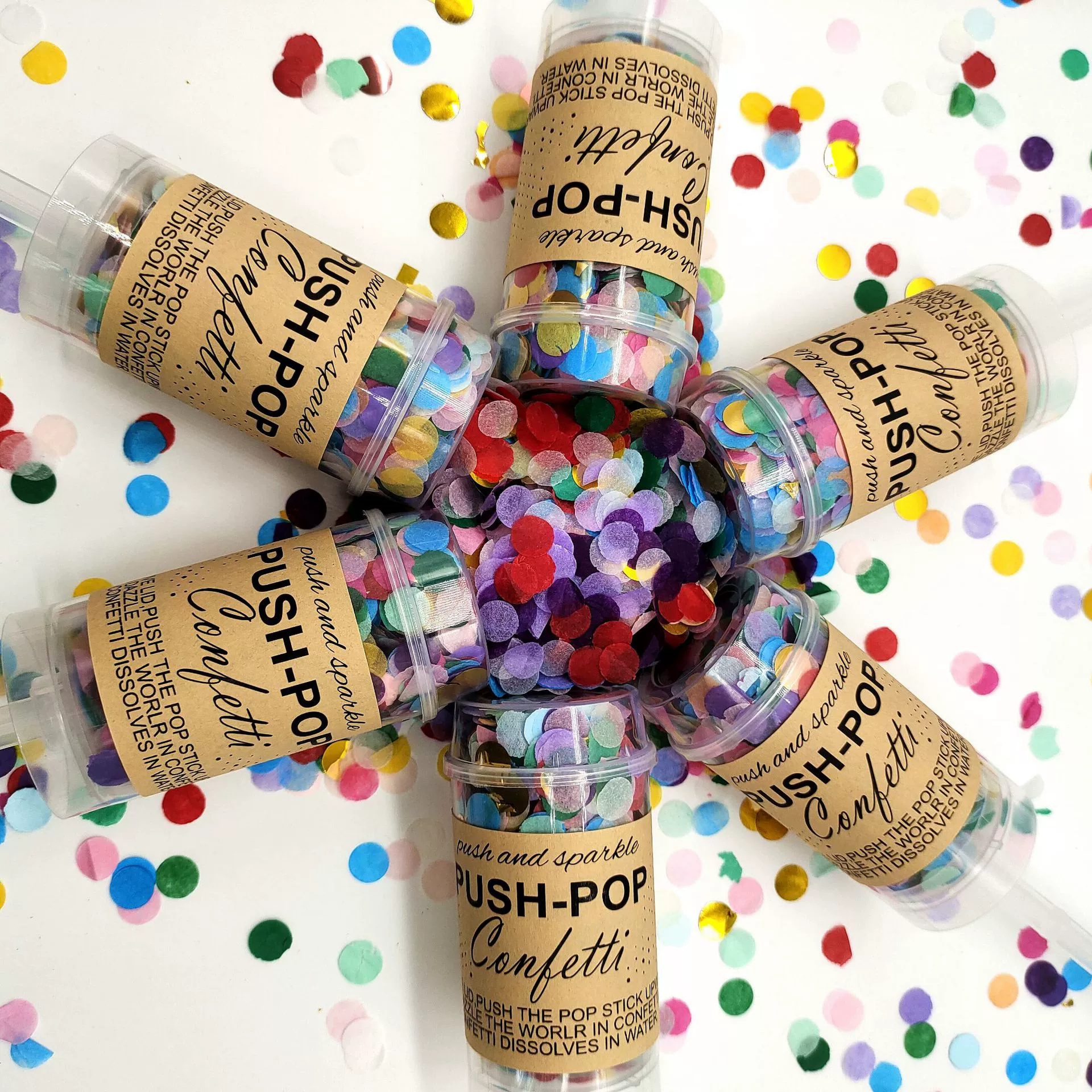 跨境热销五彩纸屑推推乐婚庆迷你手持礼花筒PUSHpopconfetti