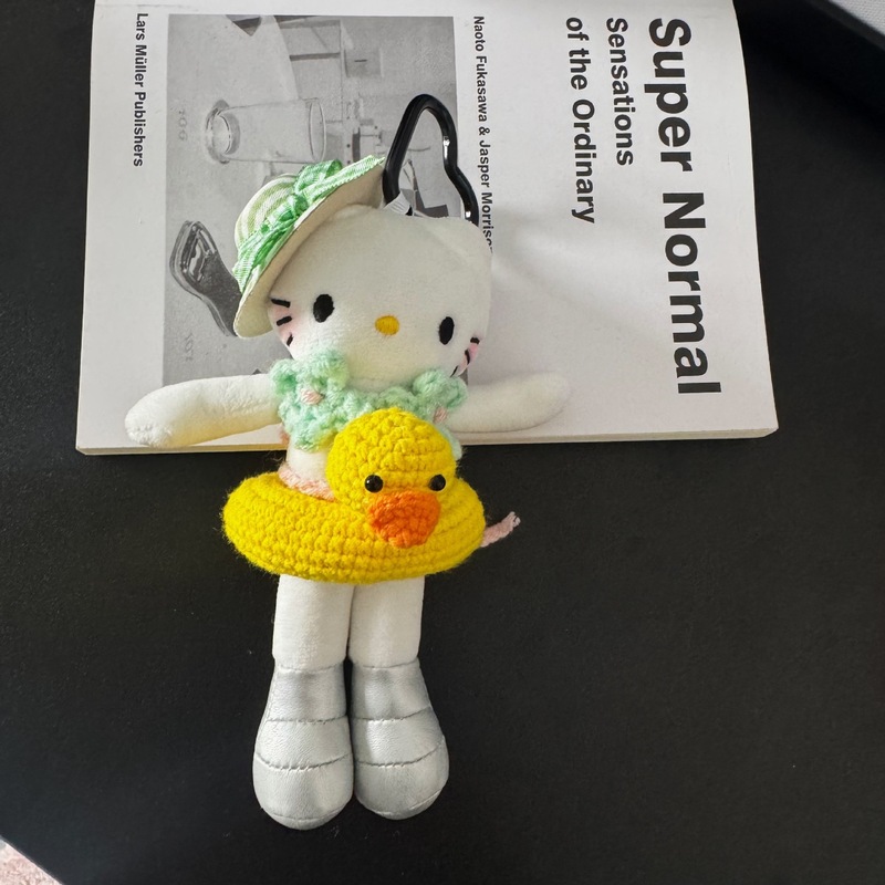 新款可爱长腿kitty毛绒挂件裙子换装娃衣ins风玩偶挂饰背包|undefined