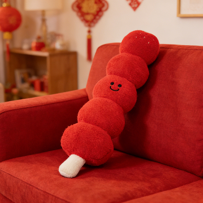 Chinese-style candied hawthorn plush pillow, home decor toy, living room sofa cushion, Children's Day gift wholesale