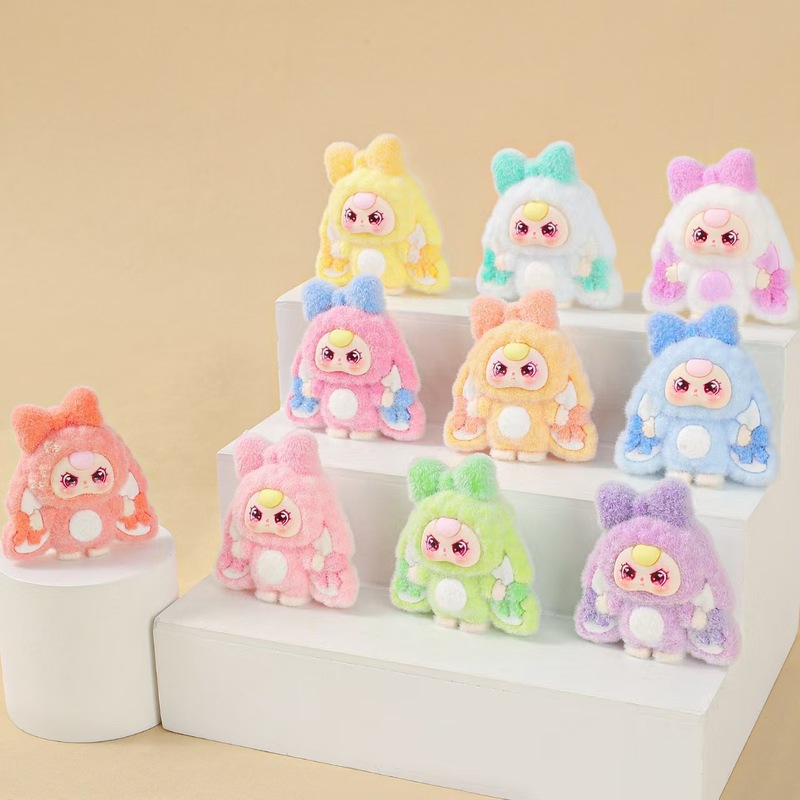 新しいかわいい蝶結び植毛人形 3 歳のかわいい DIY ジュエリートレンディなキーホルダーペンダント小さな装飾品|undefined