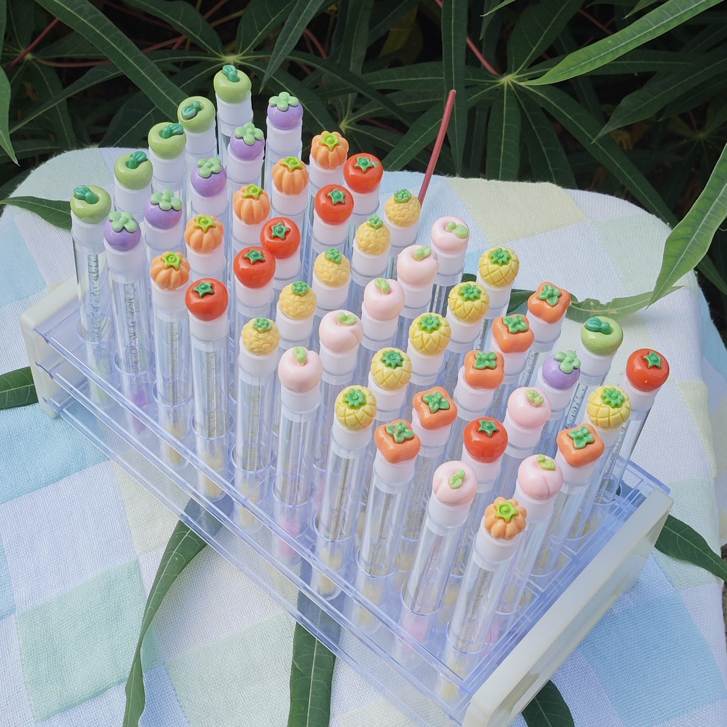 New Fruit Eyelash Tube Brush Tube Head Transparent Tube Mounting Grafting Eyelash Crystal Rod Eyelash Brush Spiral Eyebrow Comb