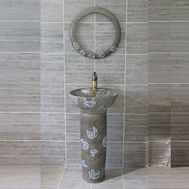 立柱盆洗手盆分体落地式小户型卫生间立柱式洗脸盆阳台陶瓷洗漱台