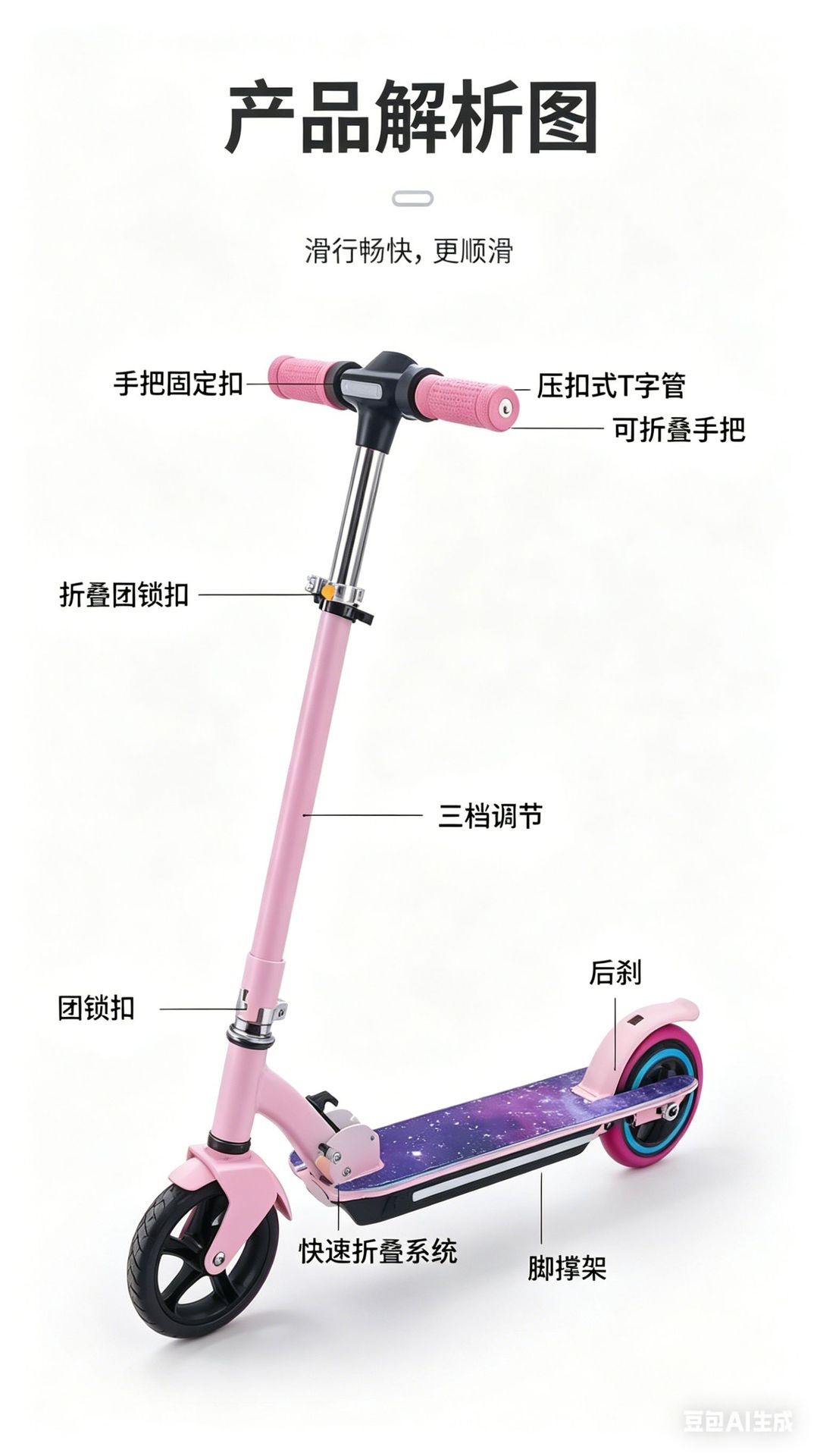 6inch Children's Lithium Battery Folding Electric Scooter with LED Display