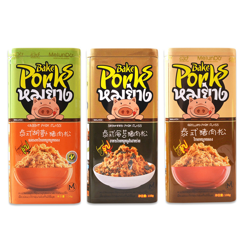 Colorful Thai Seaweed Pork Floss 108g Children's Pork Floss Rice Mix with Porridge Snack Baby Food Supplement Casual Snack Wholesale