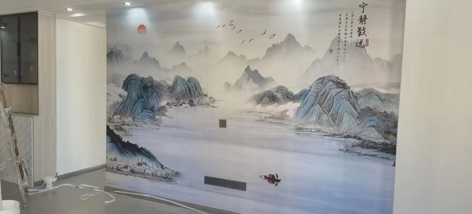 新中式背景墙宁静