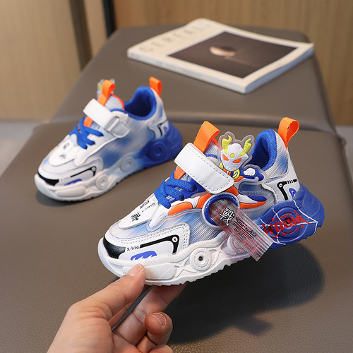 Men's and Women's Cartoon Children's Shoes  Mesh Breathable Sports Shoes Luminous Shoes Ultraman Shoes Children's Shoes Summer