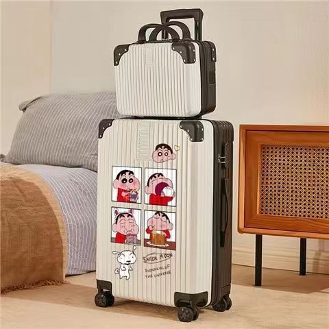 Luggage Suitcase for Women Japanese Style Trolley Case 2023 New Universal Silent Suitcase Cartoon Password Box Leather Suitcase for Men