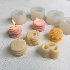 仿真曲奇餅乾模具硅膠巧克力蛋糕裝飾烘焙模曲奇餅乾香薰蠟燭模具