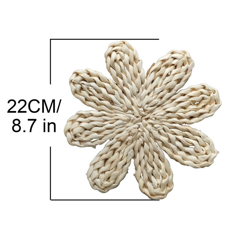 Tejido a mano redondo anti-corrosión almohadilla de comedor occidental natural ecológico tejido de paja al por mayor 1593.