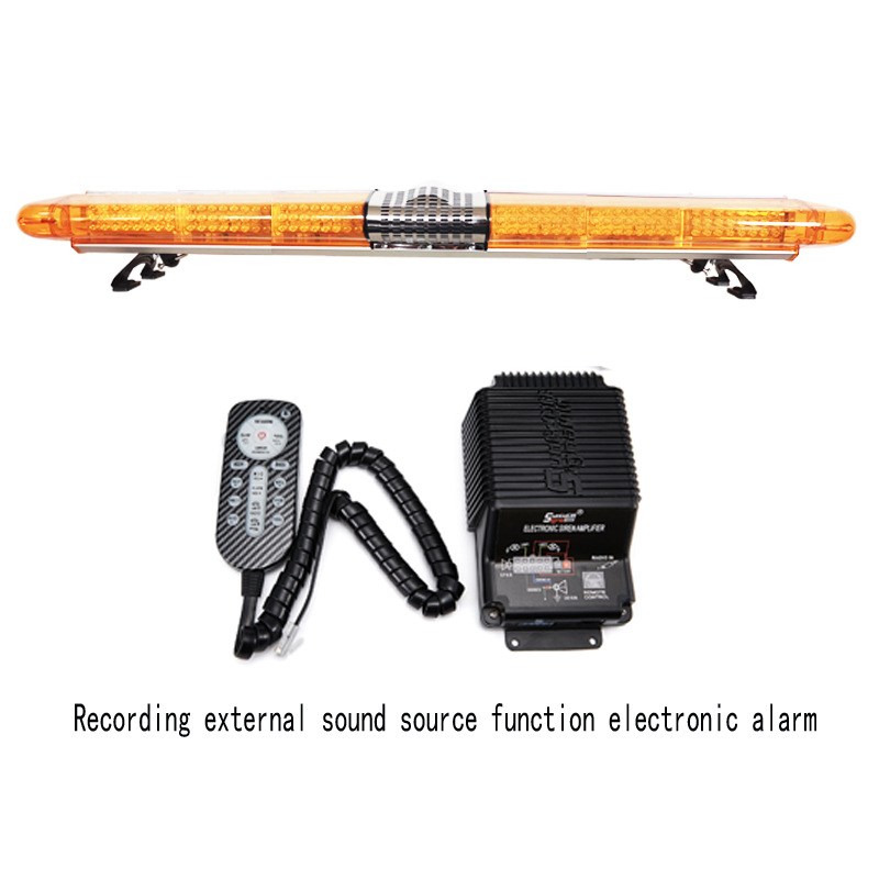 LED Roof Warning Light Long Row Strobe Light 1.7m Flashing Light + Horn + 30-Second Recording Alarm 220R39