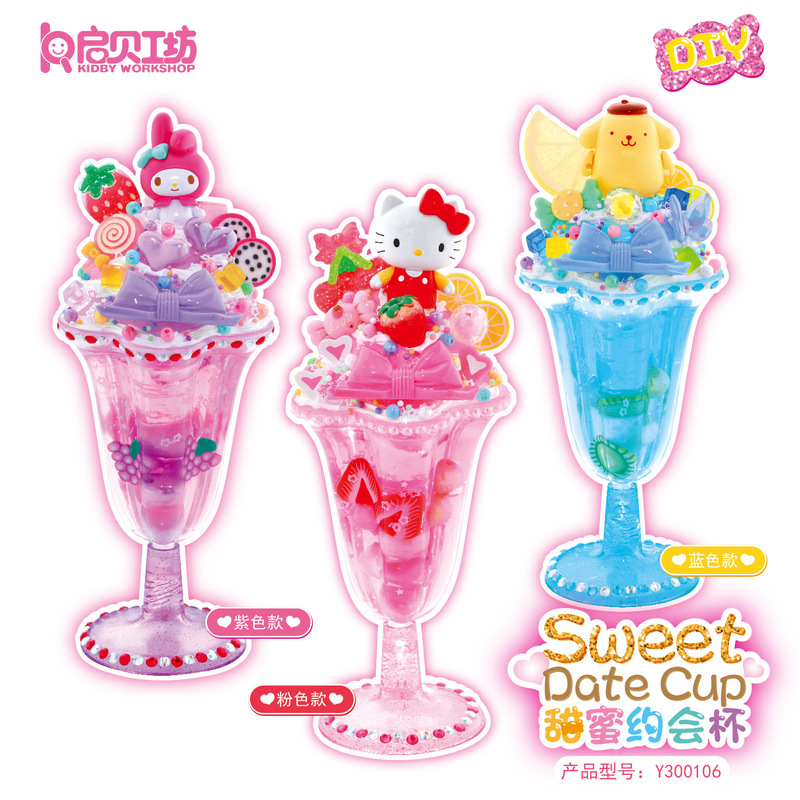 Sanrio Ice Cream Cup Kidsren's DIY Ice Cream Cup Dessert Cake Cup Cream Clay Material Toys