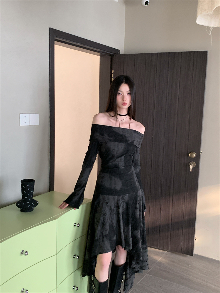 GraceChic In Stock Off-Shoulder Niche Wasteland Style Hot Girl Outfit Dress_voghion.com