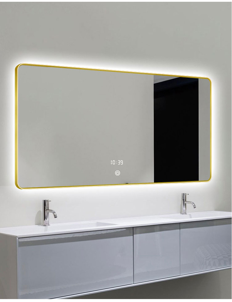 方形LED灯镜厂家直营背发光智能镜铝合金边框镜高清玻璃ins浴室镜-阿里巴巴