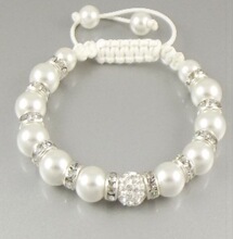 10mm ab软陶泥钻球编织 香巴拉手链水晶女士外贸亚马逊