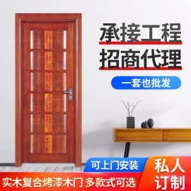 重庆伊普斯套装门厂厂家供应复合实木门 烤漆免漆套装玻璃面包门