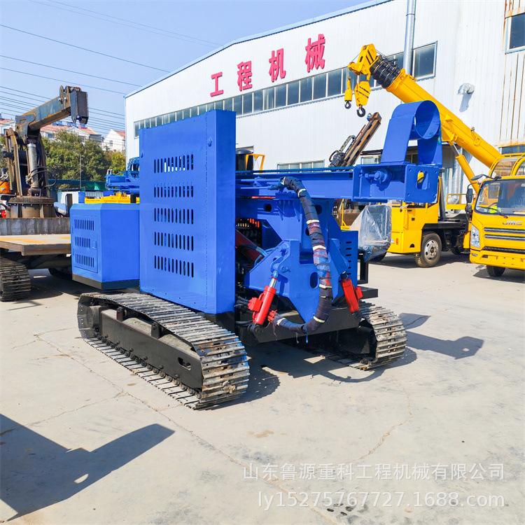 光伏打桩机履带式 太阳能电站光伏引孔机 3米成孔光伏潜孔钻机