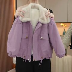 女童冬装外套加绒加厚2025新款儿童洋气棉衣韩版派克服棉服