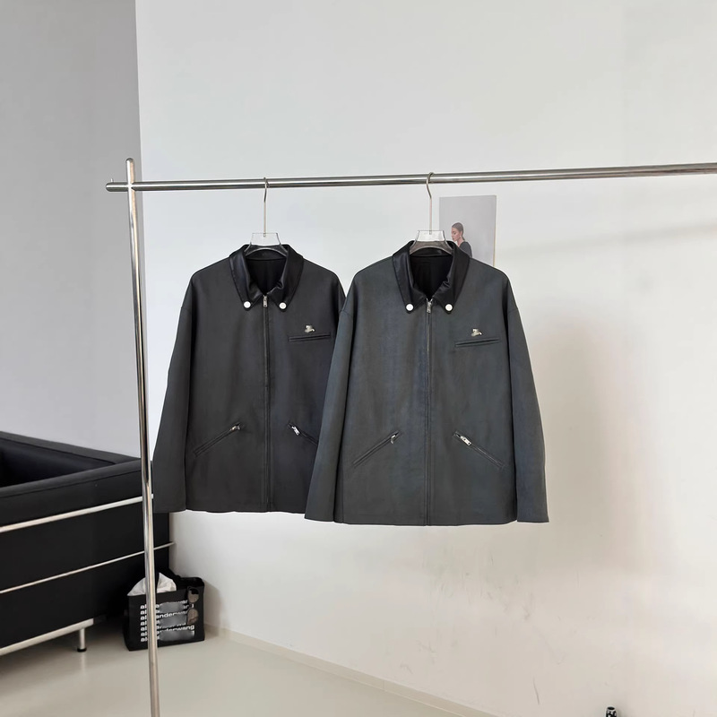 【High-End】Courges Spring and Autumn Trendy Brand Simple American Retro Loose Lapel Short Bomber Jacket for Women