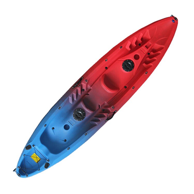 Thickened and widened three-person hard plastic Rotomolding integrated kayak non-refillable boat LLDPE plastic boat