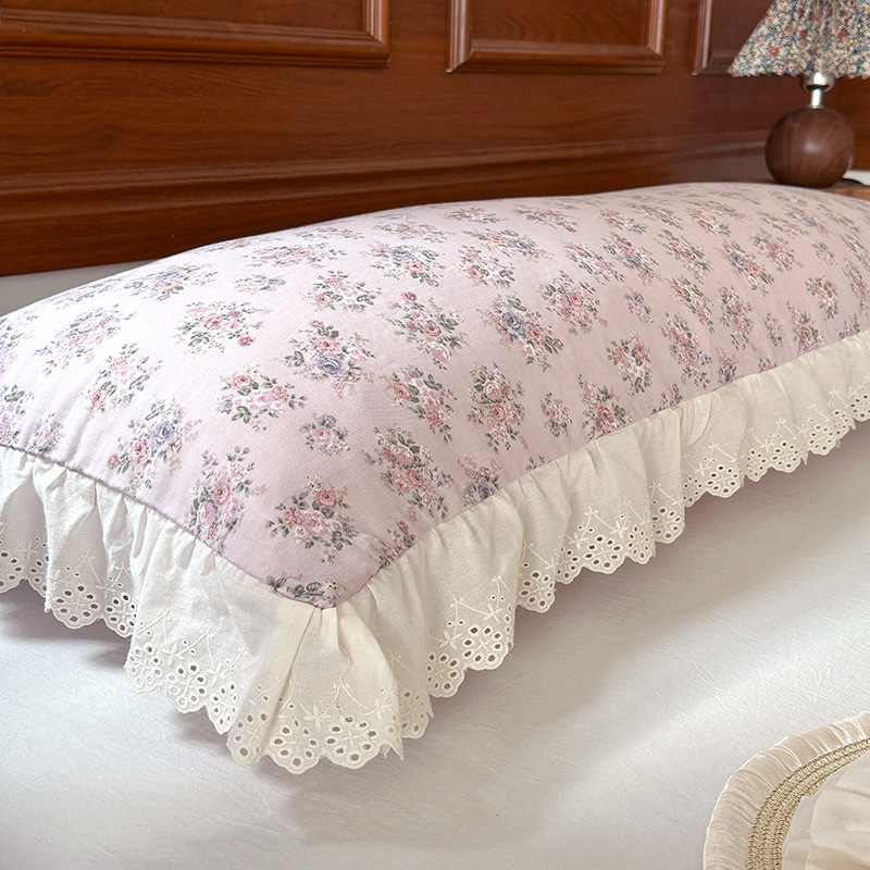 Algodón de doble hilo doble larga funda de almohada de 1.5m todo el algodón funda de almohada estilo coreano pareja alargada funda de almohada interior image 8