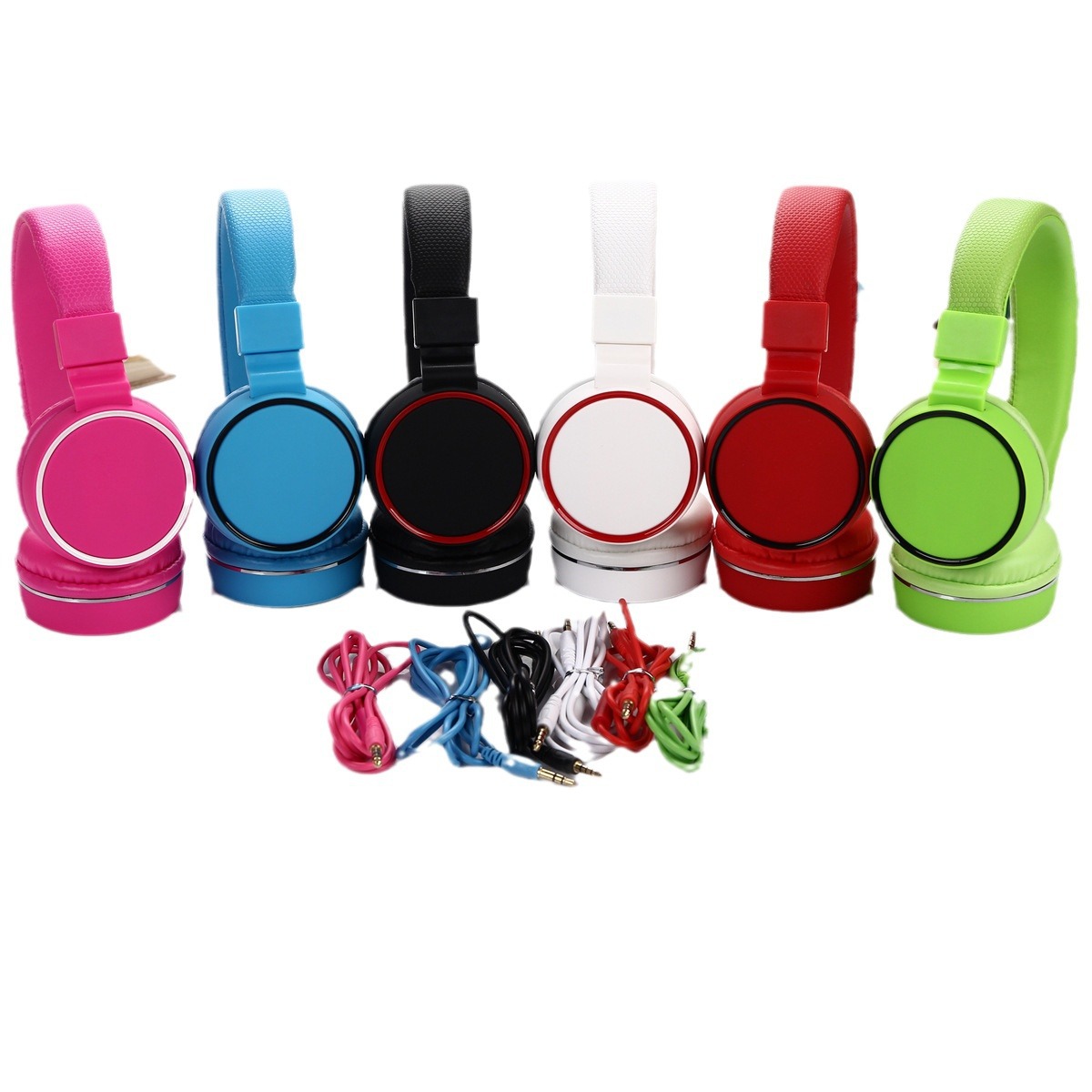 Venta directa de fábrica de auriculares, cable de color caramelo, auriculares plegables con marca, exclusivo transfronterizo