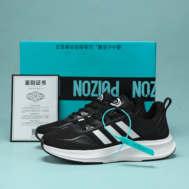 Men's Lightweight Running Shoes for Foreign Trade, Casual Sports Shoes for Students, Men's Mesh Shoes, High-Quality Three-Stripe Adidas Trend from Putian