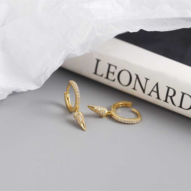 2021 new geometric conical diamond ear buckle personalized fashion temperament earringspicture8