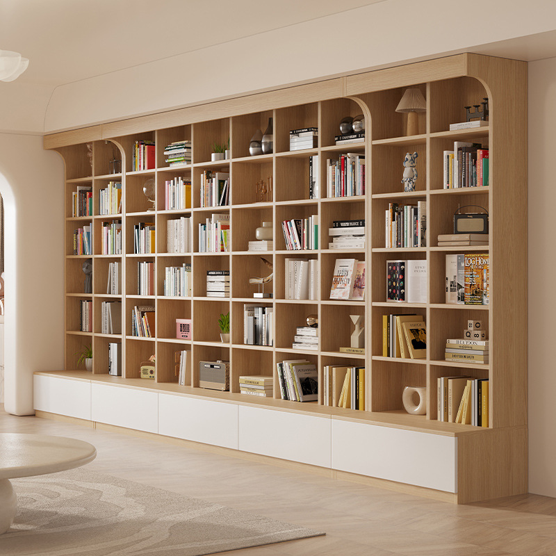 Living Room Study Whole Wall Bookcase Open Combination Design Modern Simple Storage Decorative Bookcase Bookshelf