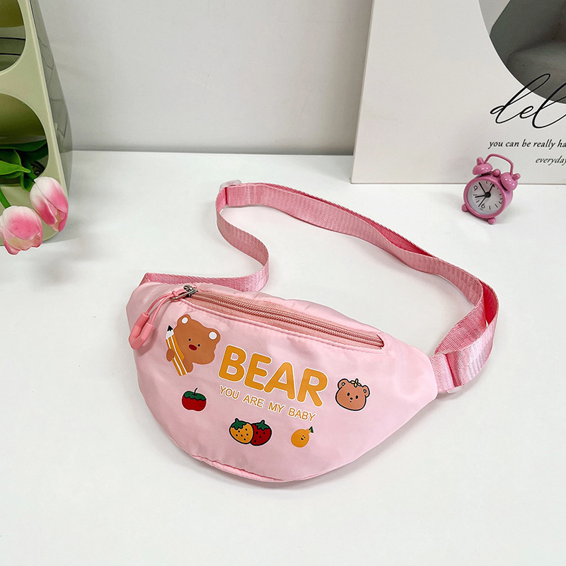 Bolso de los niños de estilo coreano de dibujos animados de los niños pequeño bolso de la cintura de los niños y niñas bolso de hombro de la moda princesa decorativa crossbody monedero