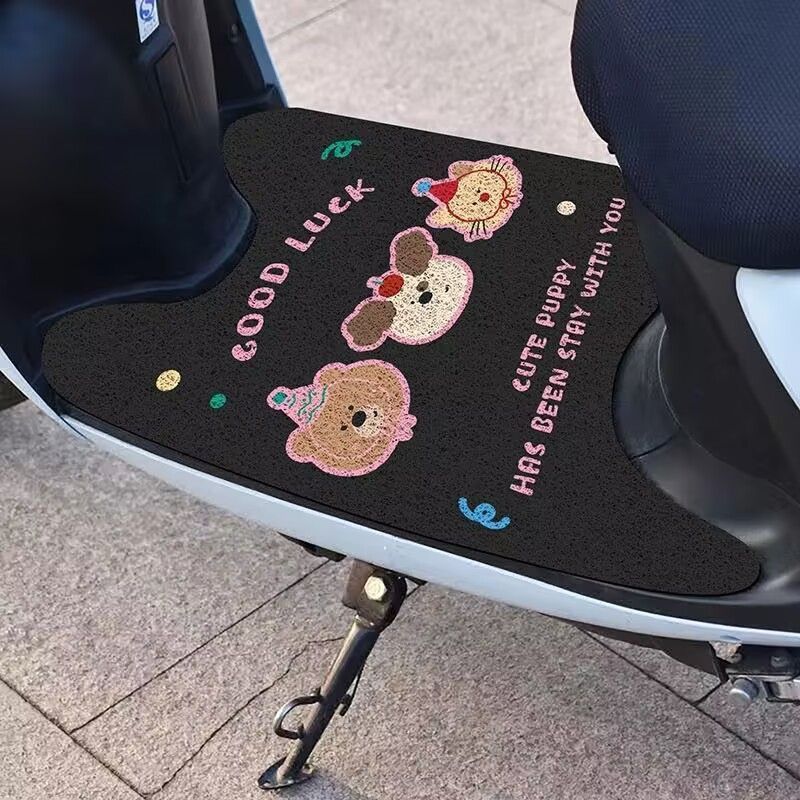 Cartoon Cute Electric Car Foot Mats, Universal Anti-Slip, Wear-Resistant, Dust-Removing Foot Mats, Battery Car Mud Scraper Wire Ring Floor Mats
