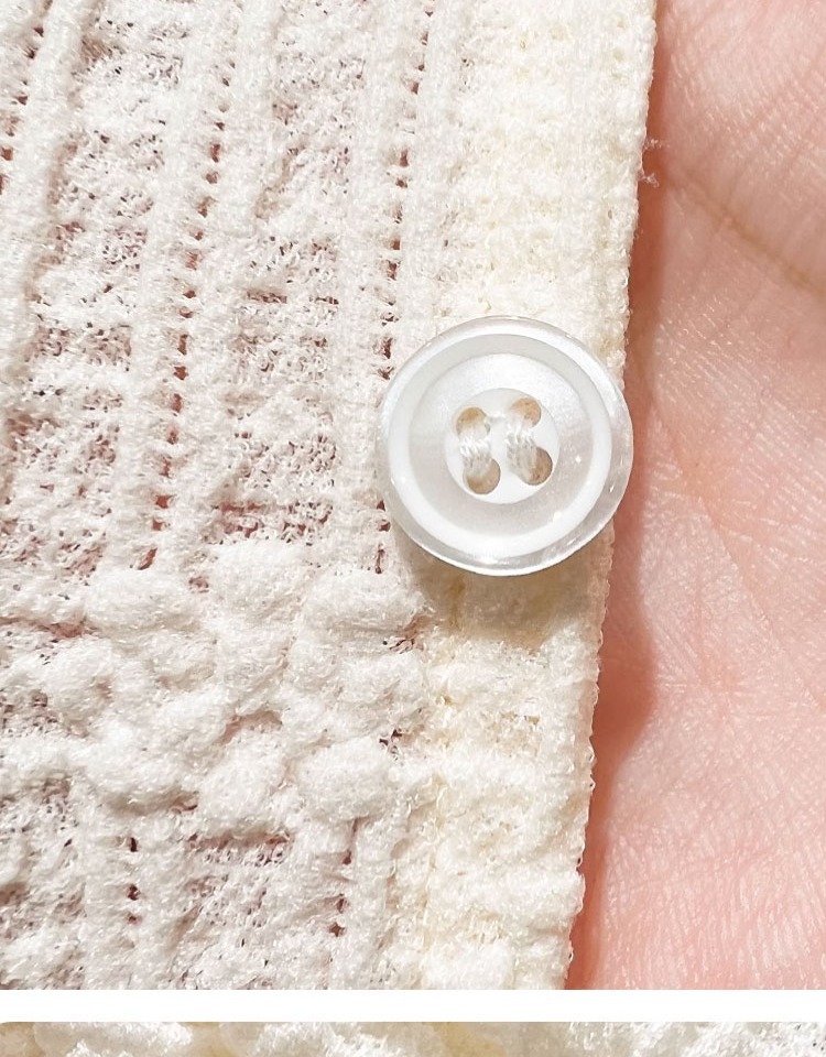 Bộ áo cardigan dệt kim lụa kết hợp váy hai dây ren chống nắng nữ — Màu xanh lam nhạt chi tiết 3