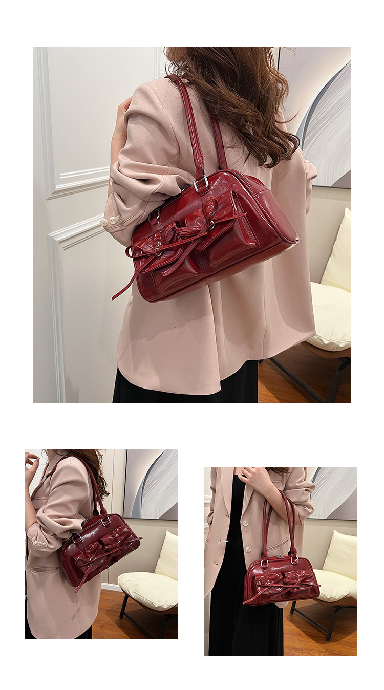 Elegant Women's Ballet Style Shoulder Bag With Bowknot Detail_voghion.com