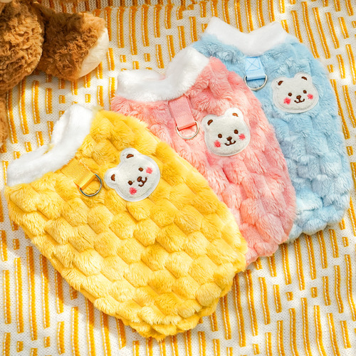 Tractionable puppy clothes, new cat autumn and winter models, Bichon Frize pet Teddy cat and dog supplies plus velvet wholesale