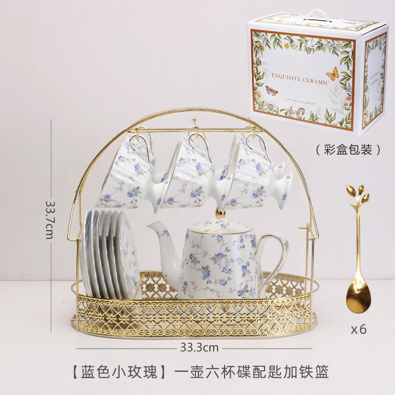 Tazas de café al por mayor transfronterizas y platos, tazas de café de cerámica de alta calidad retrógrada, tazas de menú de la tarde exquisitas británicas