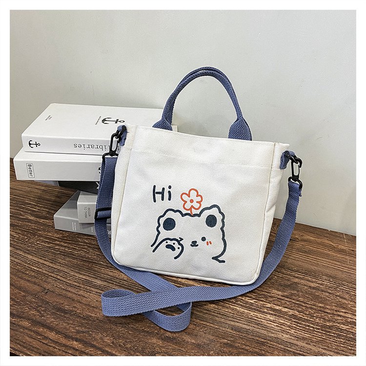 INS bolso de la muchacha 2023 nueva bolsa de hombro de la lona de la historieta japonesa de gran capacidad Linda bolsa de mensajero del estudiante