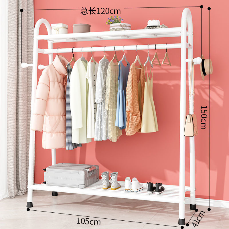 120cm-흰색 [상단 및 하단 이중 그물 + 옷 고리]].