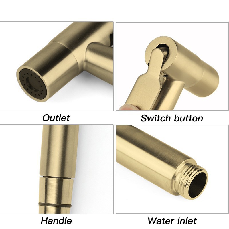 304 stainless steel toilet companion, spray gun set, showerhead, Angle valve, flushing device, pressurized wire drawing, golden women's washing device Application Scenario