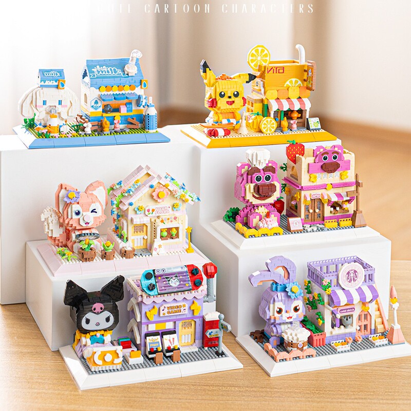 Cartoon Cute Street View Building Blocks Pen Conner Ornaments Educational Assembled Diy Student Gift Toy Desktop Compatible with Lego Cartoon Cute Street View Building Blocks Pen Conner Ornaments Educational Assembled Diy Student Gift Toy Desktop Compatible with Lego