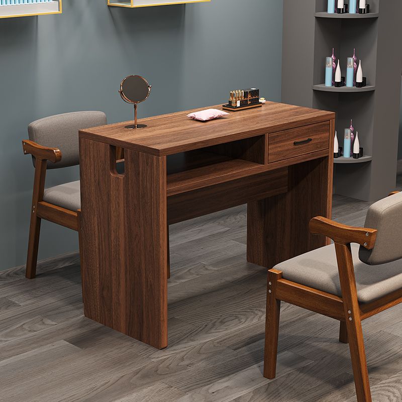 Upgraded Clip Light Hole Retro Manicure Table Modern Simple Single and Double Manicure Workbench Drawer Storage Double Layer Thickened