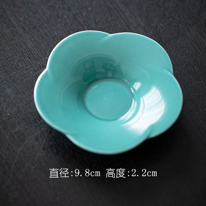 桃の花のコースターの純色の釉薬の陶磁器の杯は底を支えて小皿の断熱のパッドのシンプルな風の工夫の茶道の部品を支えます。|undefined