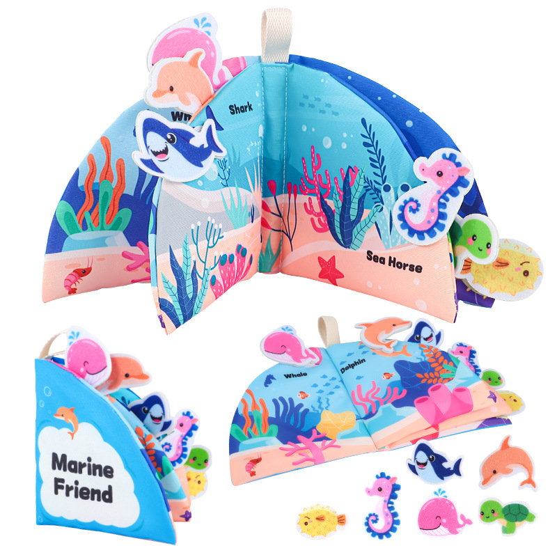 Tiktok libro de tela para bebés educación temprana 0-1 años de edad bebé sonando papel rasgado libro puede morder iluminación 3-6 meses juguetes educativos