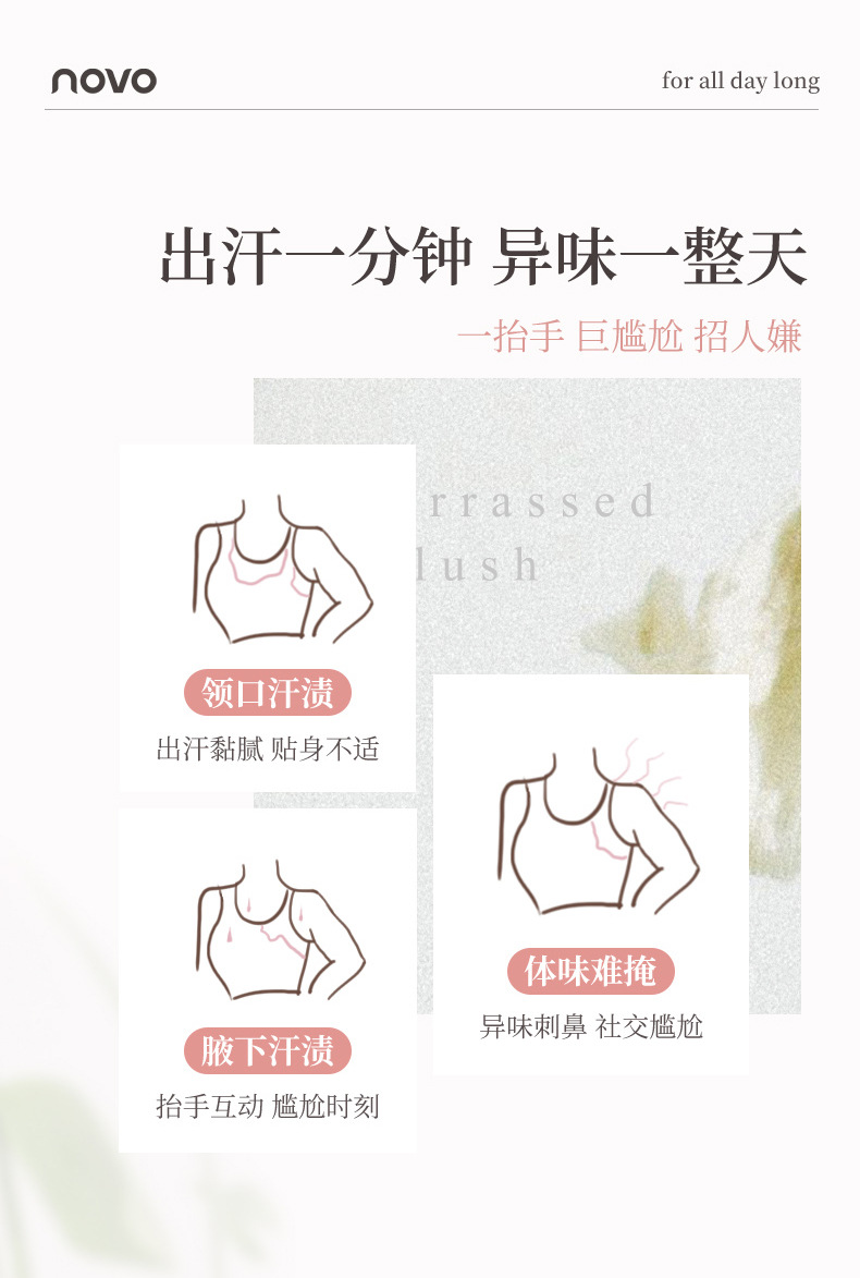 NOVO Refreshing Roll-on Body Lotion leaves a long-lasting fragrance, removes odors and stops sweating under the armpits, suitable for both men and women details Picture