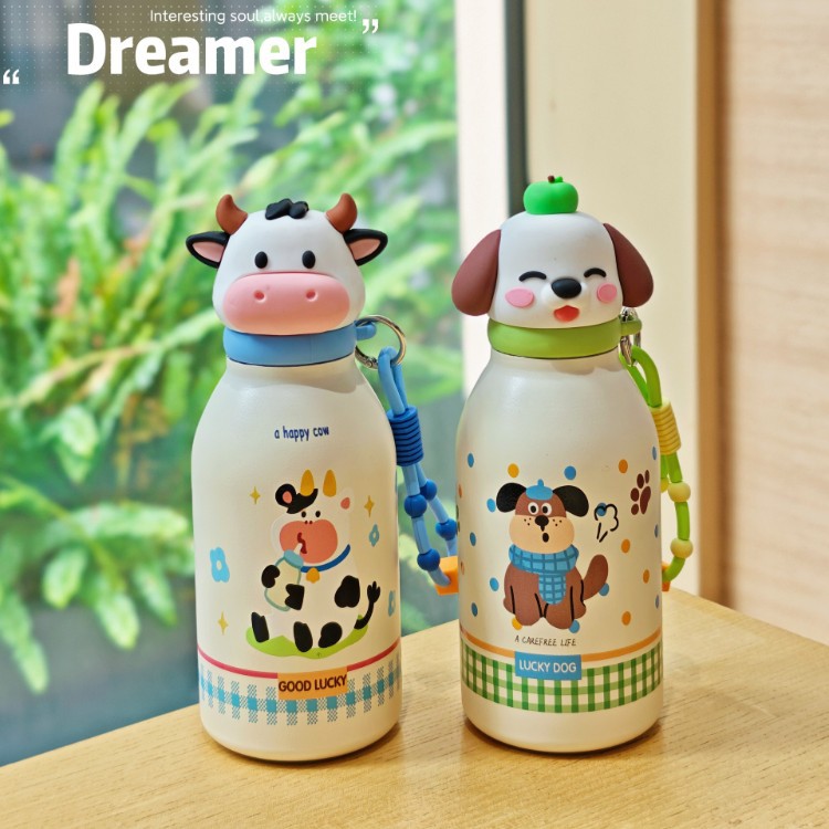 2026 nuevo animal taza de calentamiento lindo taza de perro taza de vaca taza de paja de gato taza de regalo para niños taza