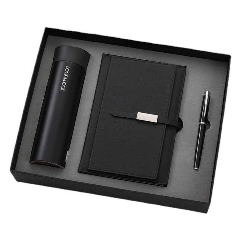 Regalo informal de negocios, termo Lecco, cuaderno, conjunto con caja de regalo, taza de agua de alta gama, caja de regalo práctica y atmosférica de alta gama