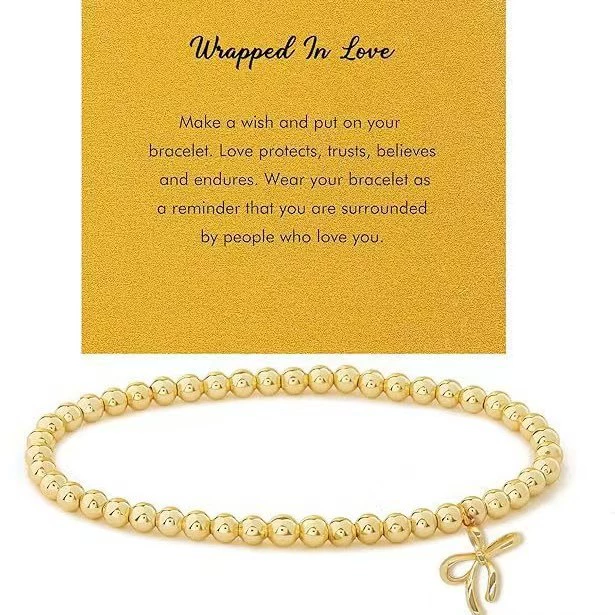 Bracelet with bow, chain, cute accessory, simple and elegant design