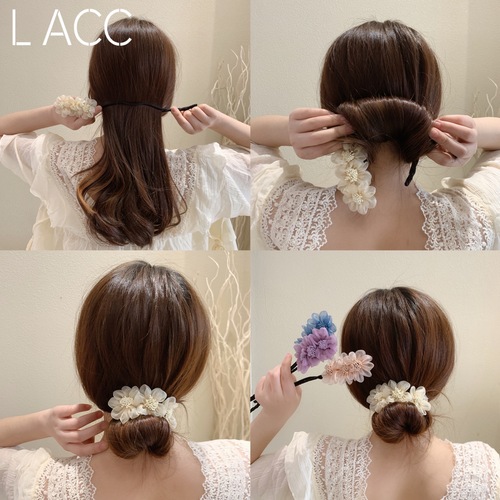 South Korea Dongdaemun Hairpin Flower Lace Concave Shape Hair Accessory Ball Head
