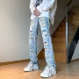 直筒夏季修身美式乞丐裤