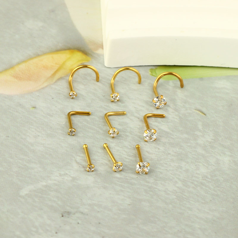 Silver pointed spike labret stud material detail
