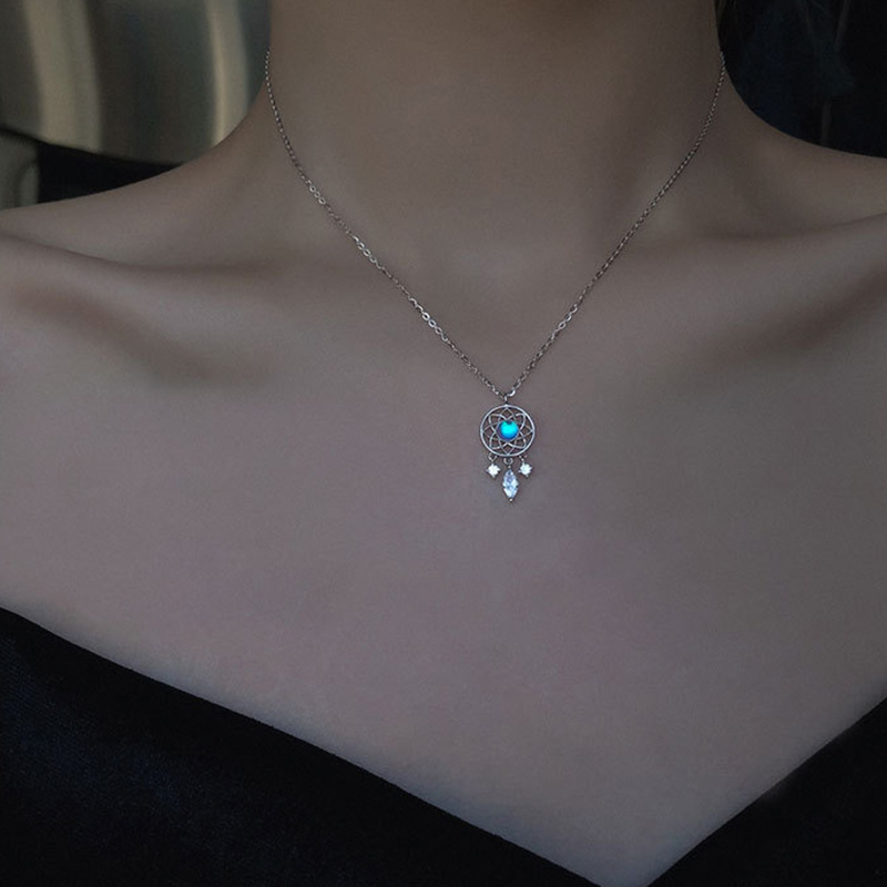 Pendant Necklace Classification Glam Dreamcatcher Alloy Tassel Plating Inlay Artificial Gemstones Women's Pendant Necklace