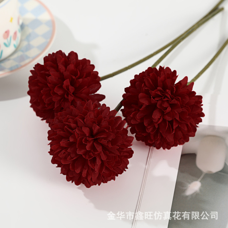 仿真花小球菊户外拍摄摄影假花道具婚庆礼堂家居客厅装饰插花用品|undefined
